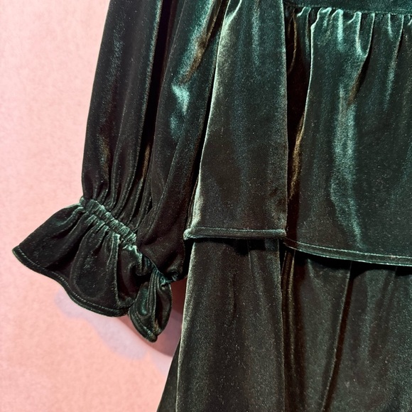 Crosby By Mollie Burch Anna Julia Emerald Green Velvet Mini Dress Size S - Picture 5 of 9